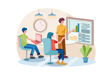 Business Vector Illustration concept. Can use for web banner, infographics, hero images. Flat illustration isolated on white background.