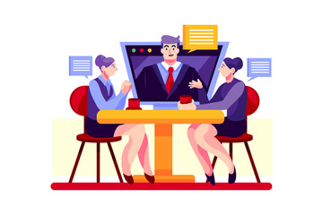 Work From Home Vector Illustration concept. Can use for web banner, infographics, hero images. Flat illustration isolated on white background.