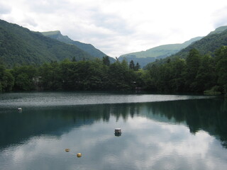 lake and mountains