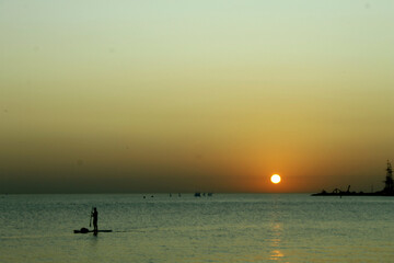 sunset on the sea