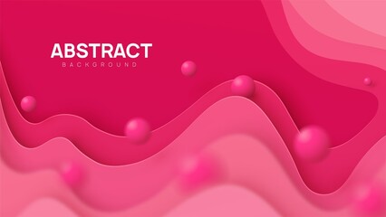 Dynamic paper cut composition with 3d realistic balls in air.