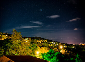 Fototapeta na wymiar night landscape with mountains with stars