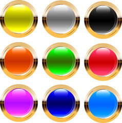 Modern golden button set 