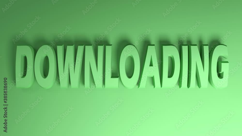 Aufkleber the write downloading in green letters, on green background, with horizontal bars going from right s