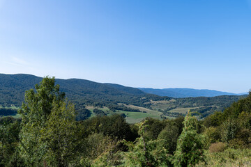 Fototapeta na wymiar view from the Bieszczady peaks