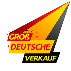 Groß Deutsche Verkauf, German big sale translation, vector modern colorful banner.
