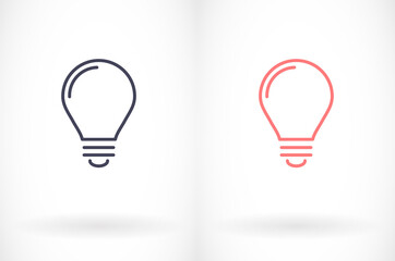lightbulb icon 10 EPS. lorem ipsum Flat Design JPG