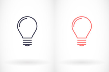 lightbulb icon 10 EPS. lorem ipsum Flat Design JPG