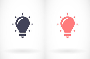 lightbulb icon 10 EPS. lorem ipsum Flat Design JPG