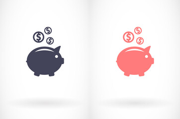 piggy bank vector icon. lorem ipsum Flat Design JPG