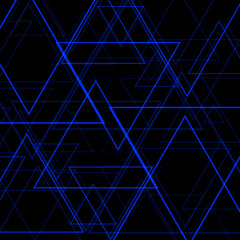 Geometric neon design. blue triangles. Vector. eps 10