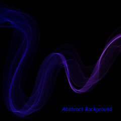 Blue neon wave on black background. Vector abstract illustration. eps 10