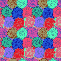Decorative flowers seamless pattern. Vector stock illustration eps10.