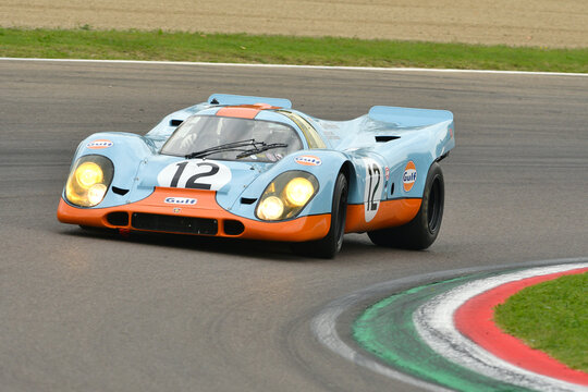 Imola Classic 26 Oct 2018: PORSCHE 917 1970 ex Elford-Attwood driven by Claudio Roddaro during practice session on Imola Circuit, Italy.