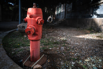 Fototapeta na wymiar Vintage Old red hydrant