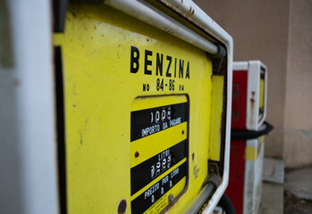 Old vintage gas pump italy italian benzina