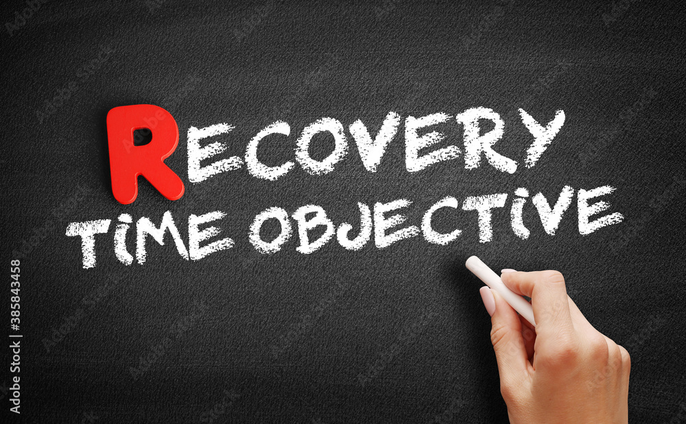 Poster recovery time objective text on blackboard