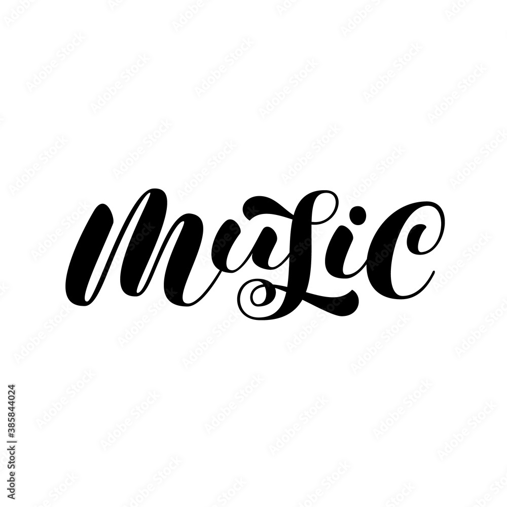 Wall mural Music brush lettering. Vector stock illustration for clothing or banner - Wall murals