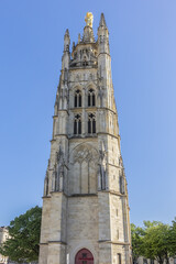Tour Pey-Berland (Pey Berland Tower, 1440 - 1500), named for its patron Pey Berland, is the separate bell tower of the Bordeaux Cathedral, in Bordeaux at the Place Pey Berland. Bordeaux, France.