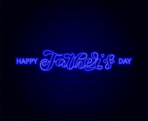 Happy Father's day brush lettering. Vector stock illustration for banner or poster