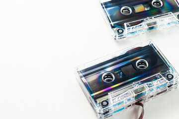 Cassette Tapes on a White Background