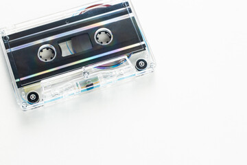 Obraz premium Cassette Tape on a White Background