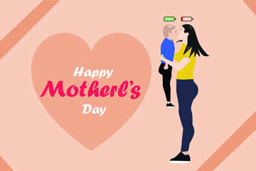 Vector Illustration Of Mother's Day Greeting Card
