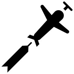 
Aeroplane with advertising banner presenting icon for aerial advertising
