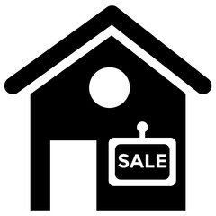 
Billboard with house building denoting house billboard 
