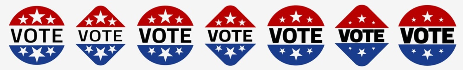 Vote Icon Set | Vote Button Vector Illustration Set | Voting Election Icons Isolated Collection