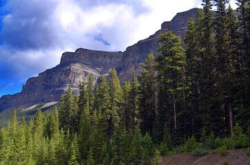 Alberta, Canada - Majestic Mountain by Highway 93 through Banff National Park