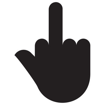 
Hand sign middle finger point upward meaning fuck off
