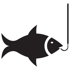 
Icon of a fish with a hook depicting fishing
