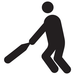 Fototapeta premium Icon of a human avatar playing cricket 