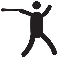 
Icon of a human avatar with a bat depicting baseball player
