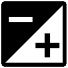 Obraz premium Plus and minus sign in a box is the icon of zoom photo 