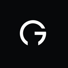 Creative Professional Trendy and Minimal Letter G Logo Design in Black and White Color, Initial Based Alphabet Icon Logo in Editable Vector Format