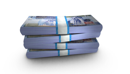 3D Stack Banknote of 10 Jordan Dinars Money - obrazy, fototapety, plakaty