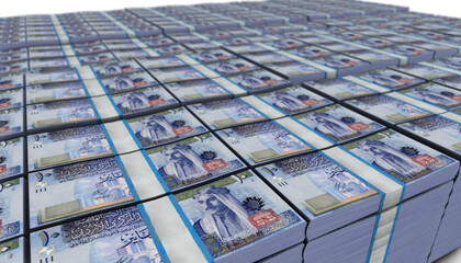 3D Large Stack of Jordan Dinars Banknote