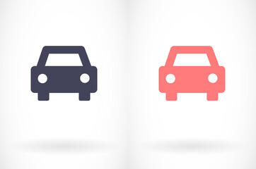 PLain car silhouette vector icon. Driving logo. vector icon image of vehicle vector icon . Front view of transport vector icon.