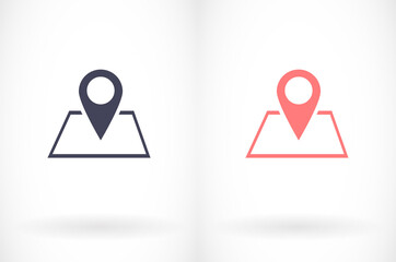 Map pointer icon. GPS location symbol. Flat design style. EPS 10 vector.