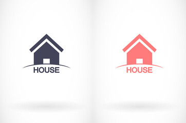 Home vector image to be used in web applications, mobile applications and print media. Abstract house logo design template. Colorful sign. Universal vector icon