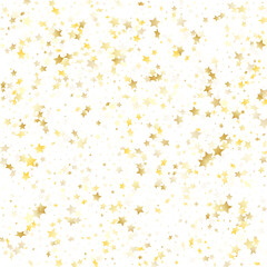 Magic gold sparkle texture vector star background.