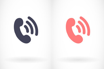 Phone vector icon in trendy flat style isolated on grey background. Handset vector icon with waves. Telephone symbol for your design, logo, UI. vector icon illustration