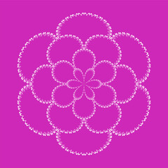 Abstract decorative floral circle pattern.