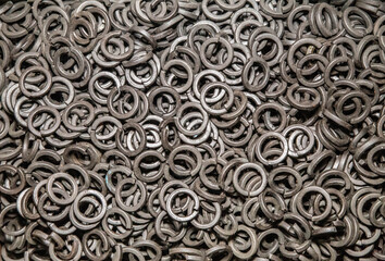 background of a pile of oily washers