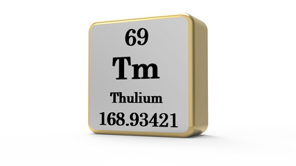 3d Thulium Element Sign. Stock image.	