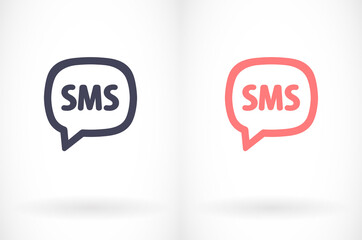 SMS mail vector icon. mail to receive SMS icon. mail to send SMS icon. mail for reading SMS flat