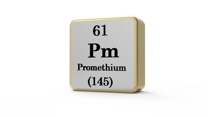 3d Promethium Element Sign. Stock image.