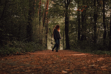Fototapeta premium walking in the autumn forest